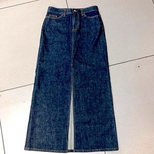 VTG New GAP jeans maxi denim classic retro hippie 70’s casual long skirt slit 4